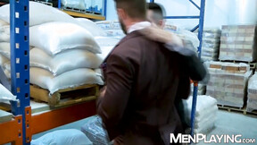 Bearded businessman Dani Robles raw rides Hugo Castellanos hard tool