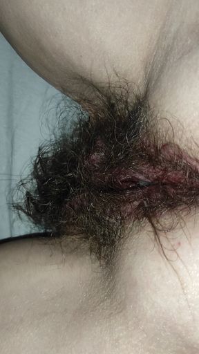 Hairy pussy squirting and creampie