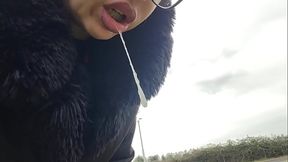 ChantalChannel - hot lipstick, real outdoor, hear me burps in the public park
