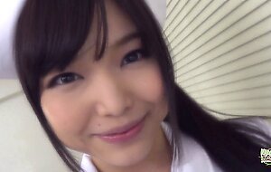 Racy Asian nurse helps the patient release his cum by passionately sucking his thick manhood