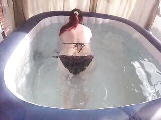 Large Preggo Tart in Bikini  in the Hawt Tub