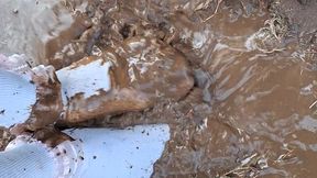 Muddy socks and rinse