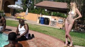 horny slutty white girl turns pool party into fuck fest
