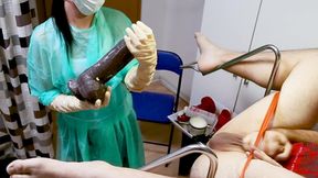 Teenage nurse fists and fucks a slaves asshole