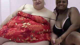 BBW lesbians with fat bellies having dyke sex