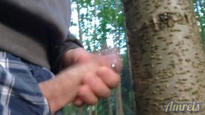 Fuck, I Couldn't Hold Back and Came in the Forest Near the Road.
