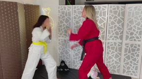 Karate Babes - Cher Woods & Mercedez - Sneeze Competition HIDEF 1