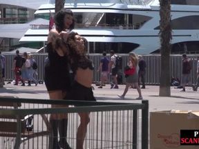 Public whipped smalltits babe by master and mistress outdoor