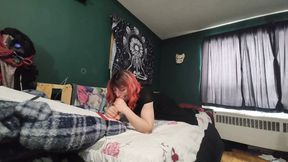 Ashley Having Fun Practicing Deepthroat on Her Dildo