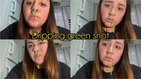 Hanging green snot