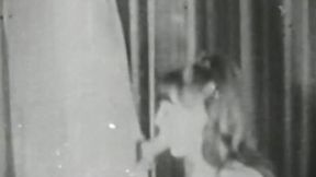 Retro babe's big dick blowjob before hairy pussy smashing