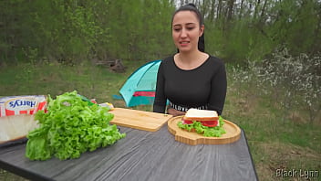 Hungry Stranger Provides His Dick in Exchange for a Sandwich - POV