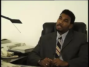 Old woman gets it from the black dude with an Afro