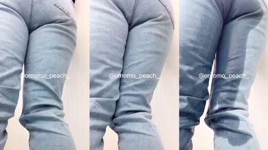 Jeans soaking the desperate screams of her little pants wetting