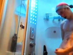 Cute Russian with big cock in shower