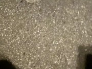 Naughty Girl Squats in her driveway and unleashes her Powerful Piss Fountain for the public to see