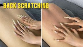 Scratching The Back From Gentle To Vigorous, Satisfying Desires With Long, Natural Fingernails | LINH'S LONG NAIL | CRAZY ABOUT LONG AND NATURAL NAILS