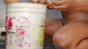 pedicure by naked sissy slave