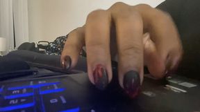nail fetish - Hand & Nail Fetish: Keyboard Symphony, finger nail tapping, femdom, finger fetish 4k smaller