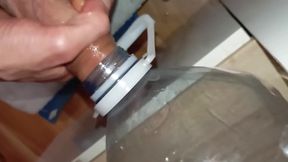 The Stud with the Big Cock Is Eager to Fuck an Ass, Cumshot in the Mouth of the Bottle!