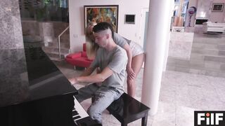 Freaky Stepson Gets Cougar To Screwed Him During His Piano