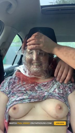 Plastic Wrap Breathplay in Car Outdoor