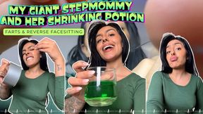 My giant stepmommy and her shrinking potion: farts and reverse facesitting