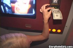 Skinny Ho Sucking Black N White Cocks in Glory Hole Penis Fest!