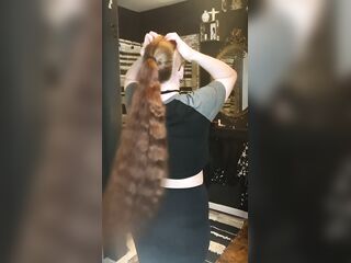 Red Head Brush And Braid With Super Long Hair Ginger Foot Dominatrix