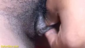 Chubby African MILF plumps in rough outdoor BDSM lesson
