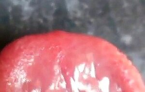 Beautiful cum flow swallowed up close