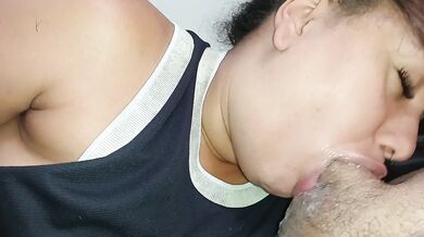 She can't stop gagging on this insane deepthroat blowjob