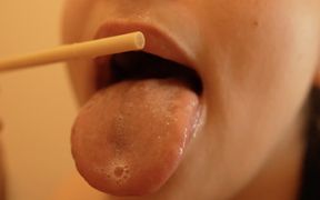 I’m Sucking and Licking a Popsicle, Playing with It Using My Lips and Mouth.