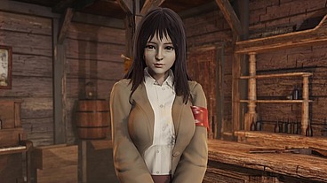 Shingeki no kyojin Hange x Pieck doggystyle and behind fuck [Full Video]