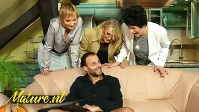 Sizzling Night With Three Hot Cougar Sisters Taking Turns On Him