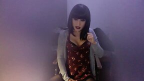 Very cute transsexual masturbates huge penis on web webcam pt. 4