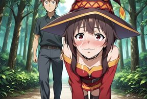 Forest Sex Walk Megumin and Kazuma in Ai Adaptation Konosuba