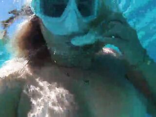 Large Booty Girl Kayci Kaylani In nature's garb Underwater Diving and Masturbation