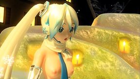 Snowman Project diva Hatsune Miku stripped and exposed