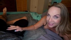 Big cock makes mature blonde MILF Kymber Leigh gag and deep throat