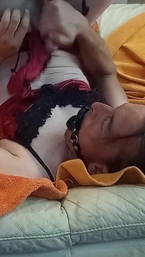 Lars Damberger Masturbating and Cum in Mouth with an Mouthgag
