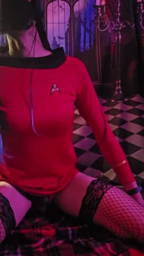 Star trek outfit goes riding, stunning thegothicone