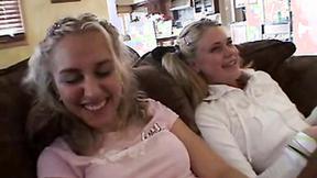 ”Stripteasing teen babes show off their bodies”