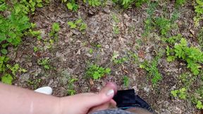 Mother-in-law Sucks My Dick in a Park and Swallows Hot Cum