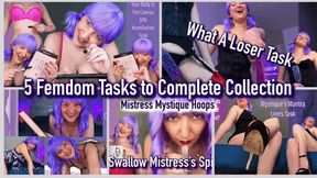 5 Femdom Tasks to Complete Collection - Female Domination Submissive Humiliation with Mistress Mystique - WMV