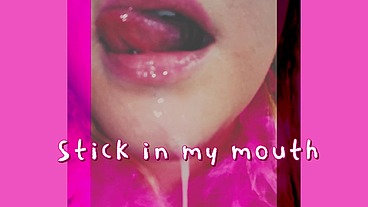 Wet your cock head and stick in my mouth no sound