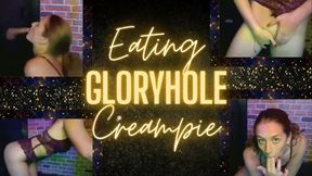 Sucking and bouncing on cock at the gloryhole - I eat the creampie