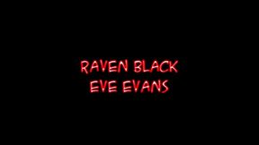 raven black threesome blowjob & cum sharing with eve evans