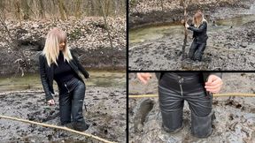 Anastasia escaping from the sticky mud