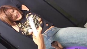 Bondage Asian babe takes a hardcore pounding in her hairy tight pussy
